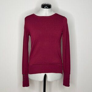 Ann Taylor Long Sleeve Button-Cuff Sweater